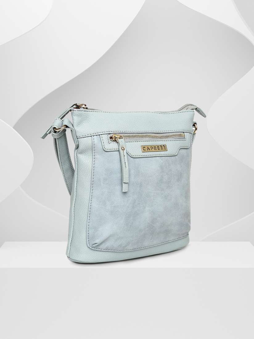 Caprese blue solid sling bag outlet