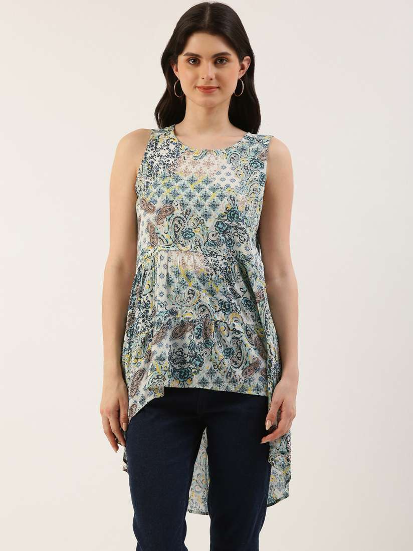 Buy EVERYDAY by ANI Print Ethnic Crepe High Low Top Tops for Women 22253318 Myntra