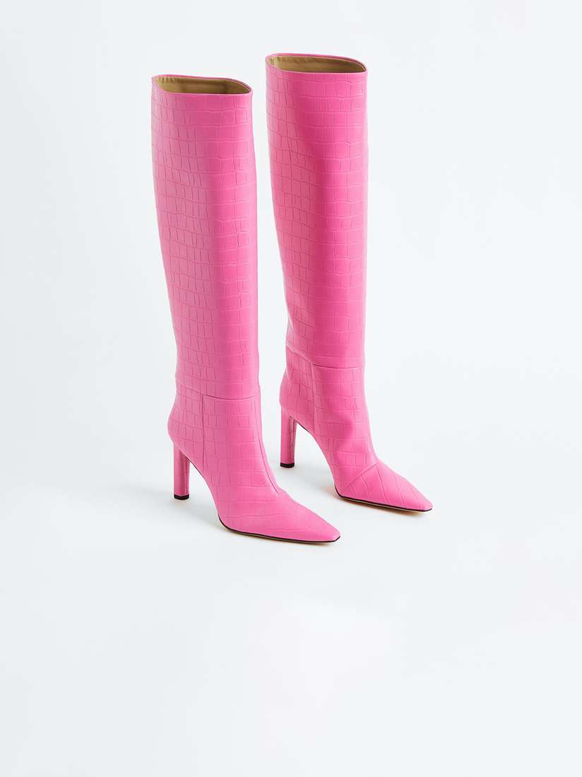 Baby Pink Knee High Boots Buy H&M Women Knee-High Heeled Boots