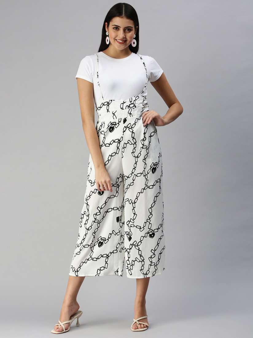 Buy SHOWOFF Printed Shoulder Straps Capri Jumpsuit Jumpsuit for Women 22256750 Myntra