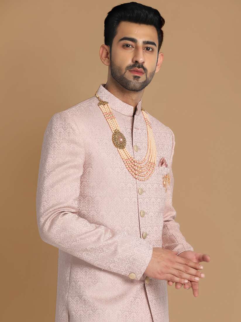 Buy Manyavar Self Design Traditional Sherwani Set Sherwani for Men 22261288 Myntra