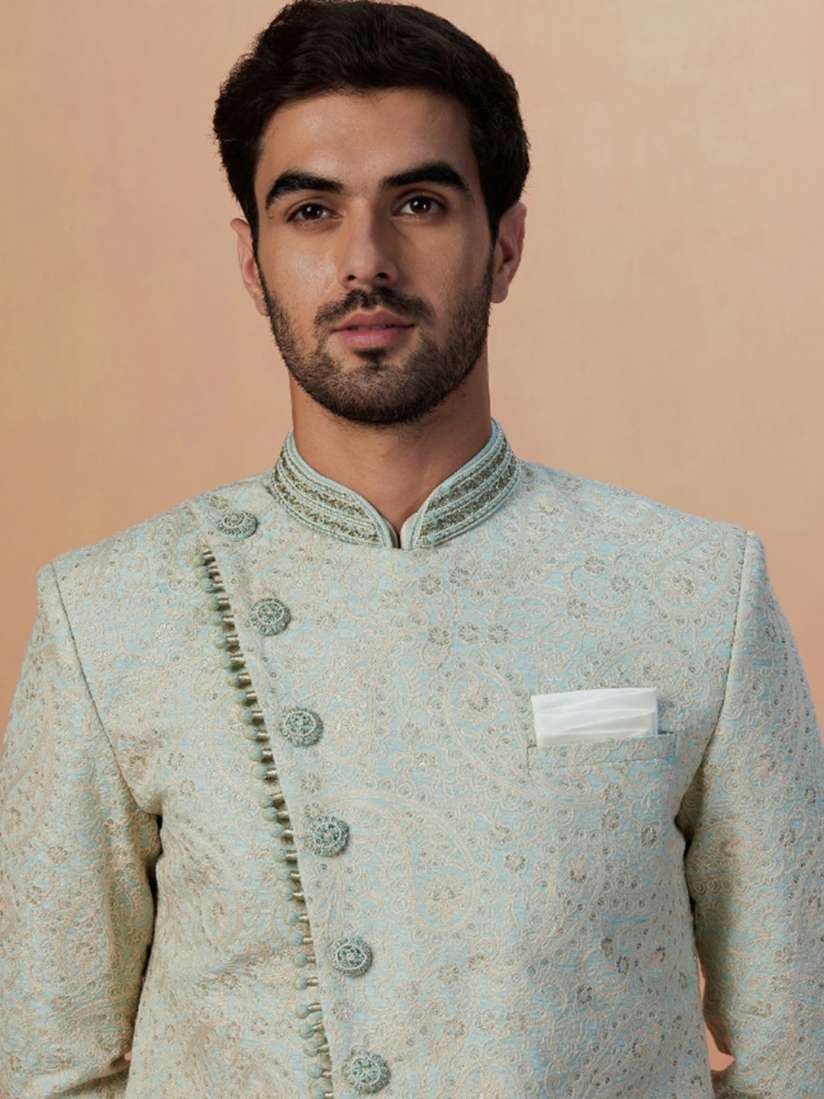 Manyavar groom indo western on sale