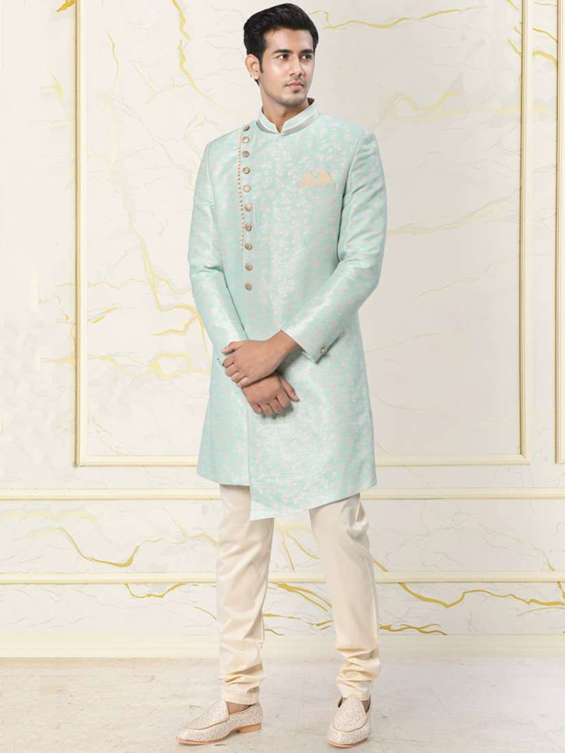 Buy Manyavar Woven Design Traditional Sherwani Set Sherwani for Men 22261388 Myntra