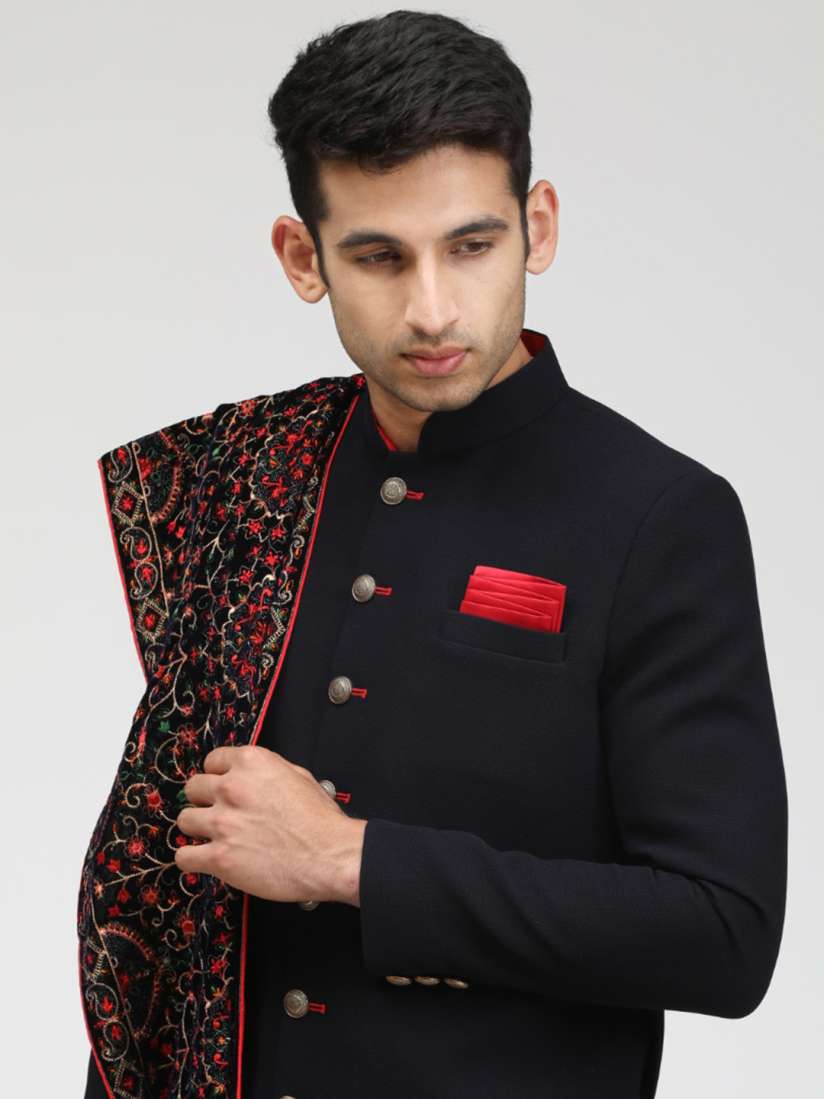 Manyavar black sherwani shop