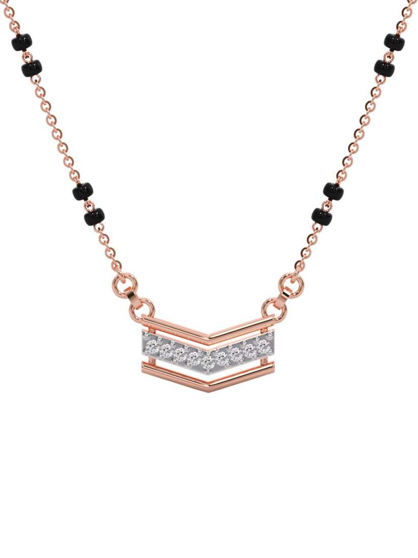 Buy CANDERE A KALYAN JEWELLERS COMPANY 18KT Rose Gold Diamond Studded Mangalsutra 2.71g Necklace and Chains Diamond for Women 22266006 Myntra