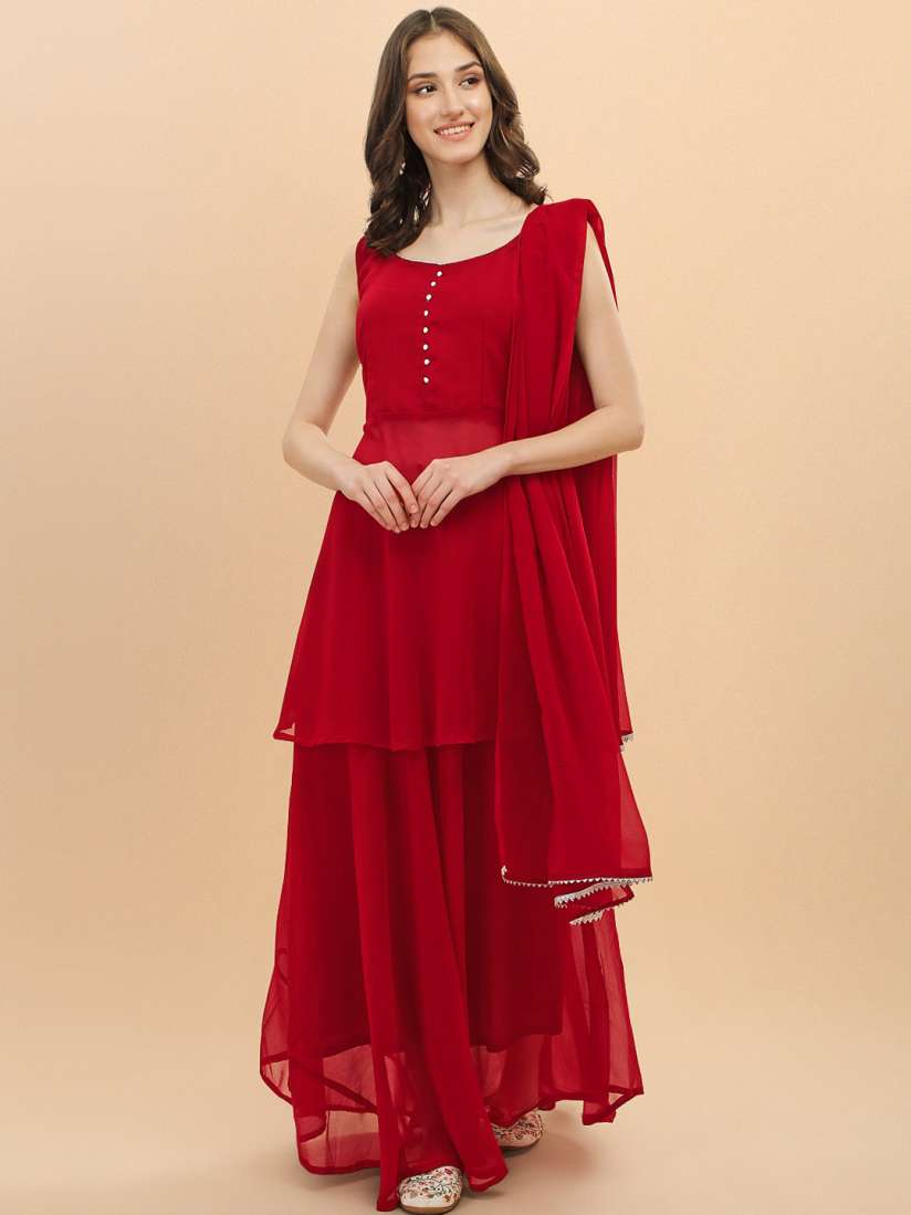 Buy DIVASTRI A Line Gotta Patti Kurti with Skirt Dupatta Kurta Sets for Women 22274734 Myntra