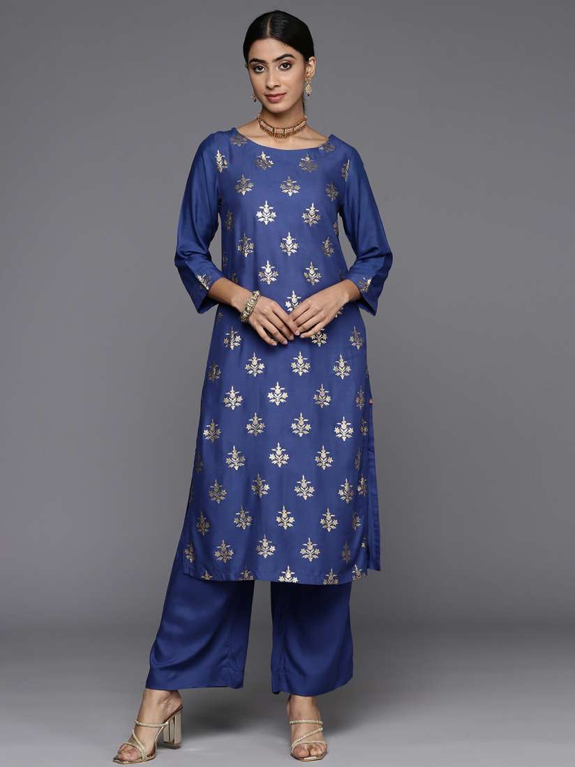Buy Biba Foil Print Kurta with Palazzos Kurta Sets for Women 22278128 Myntra