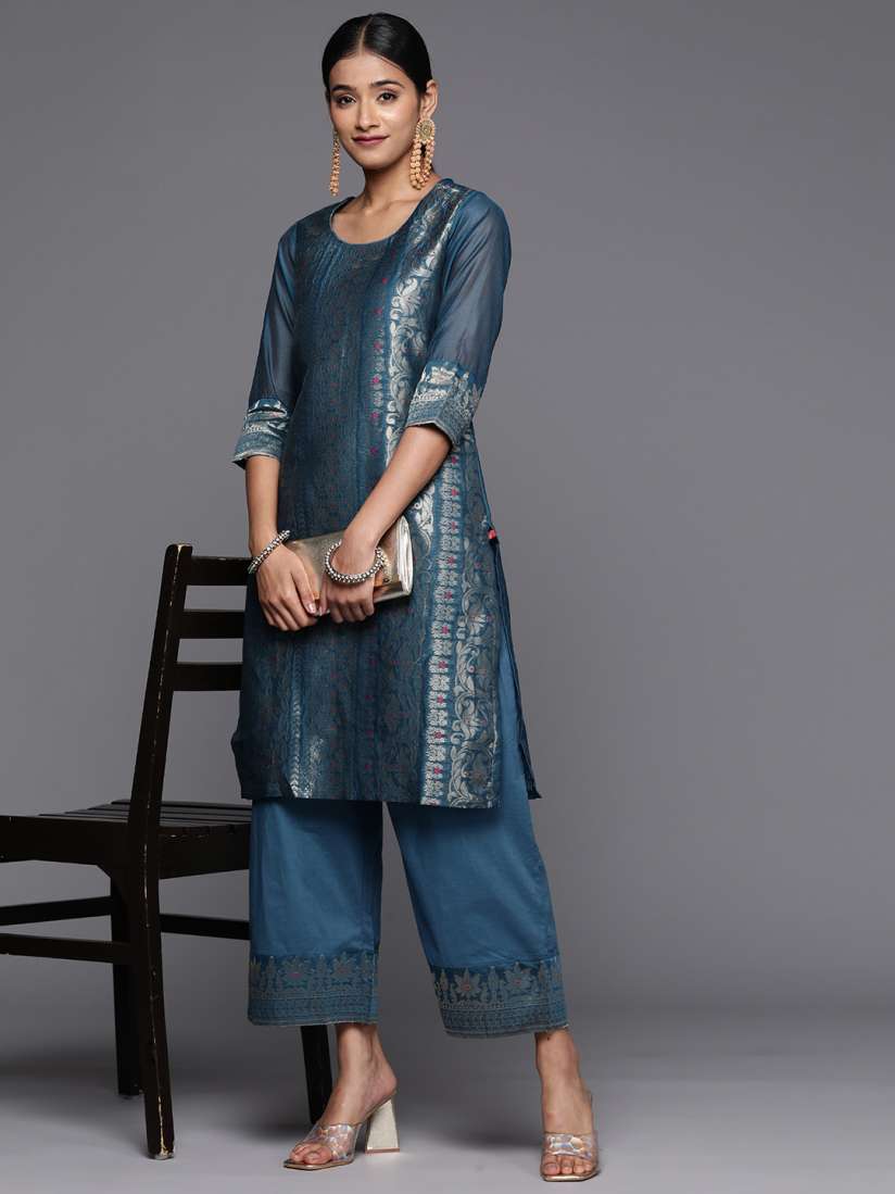 Buy Biba Women Woven Design Kurta with Palazzos Kurta Sets for Women 22278158 Myntra