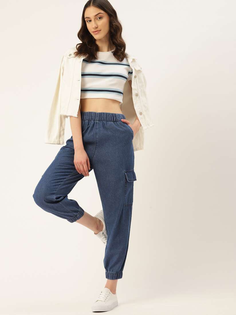 Buy DressBerry Pure Cotton Jogger Jeans Jeans for Women 22283486 Myntra