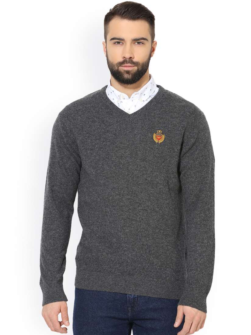Buy Red Tape Men Grey Solid Pullover Sweaters for Men 2228790 Myntra