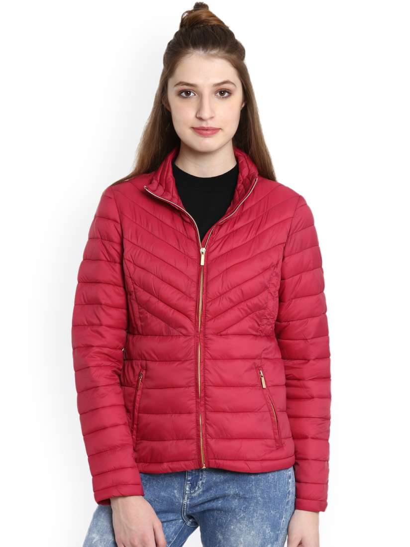 Buy United Colors of Benetton Women Maroon Solid Quilted Jacket Jackets for Women 2228885 Myntra