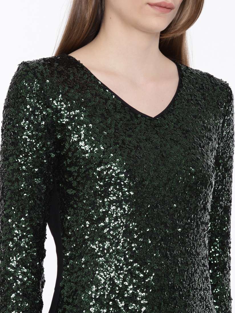 Vero moda green sequin dress new arrivals