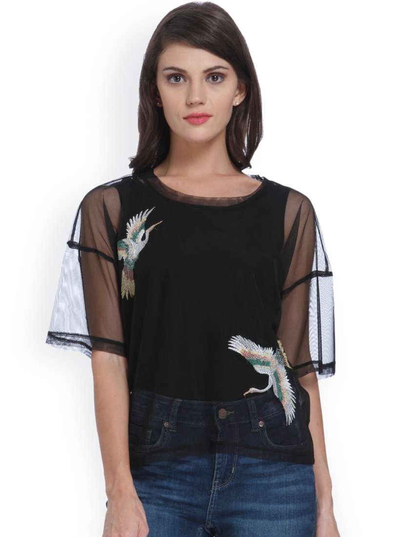 Buy ONLY Women Black Solid Top Tops for Women 2230137 Myntra
