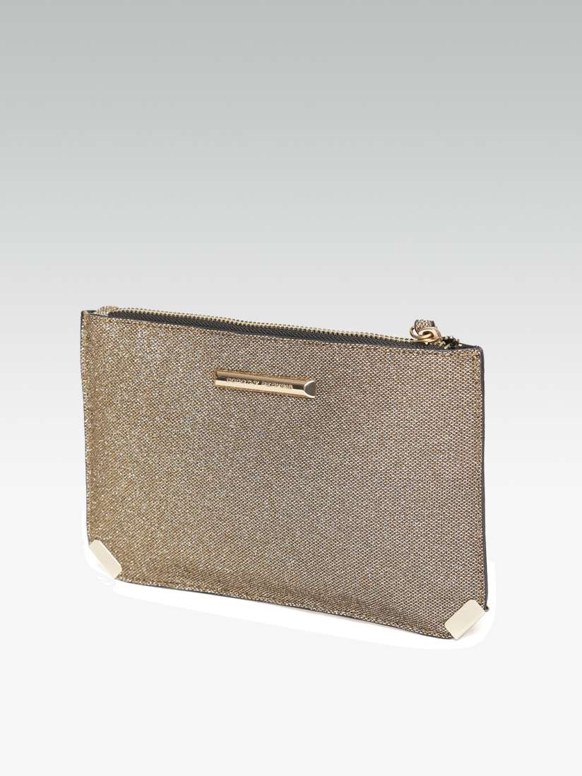 Buy DOROTHY PERKINS Gold Toned Shimmer Textured Clutch Clutches for Women 2230257 Myntra