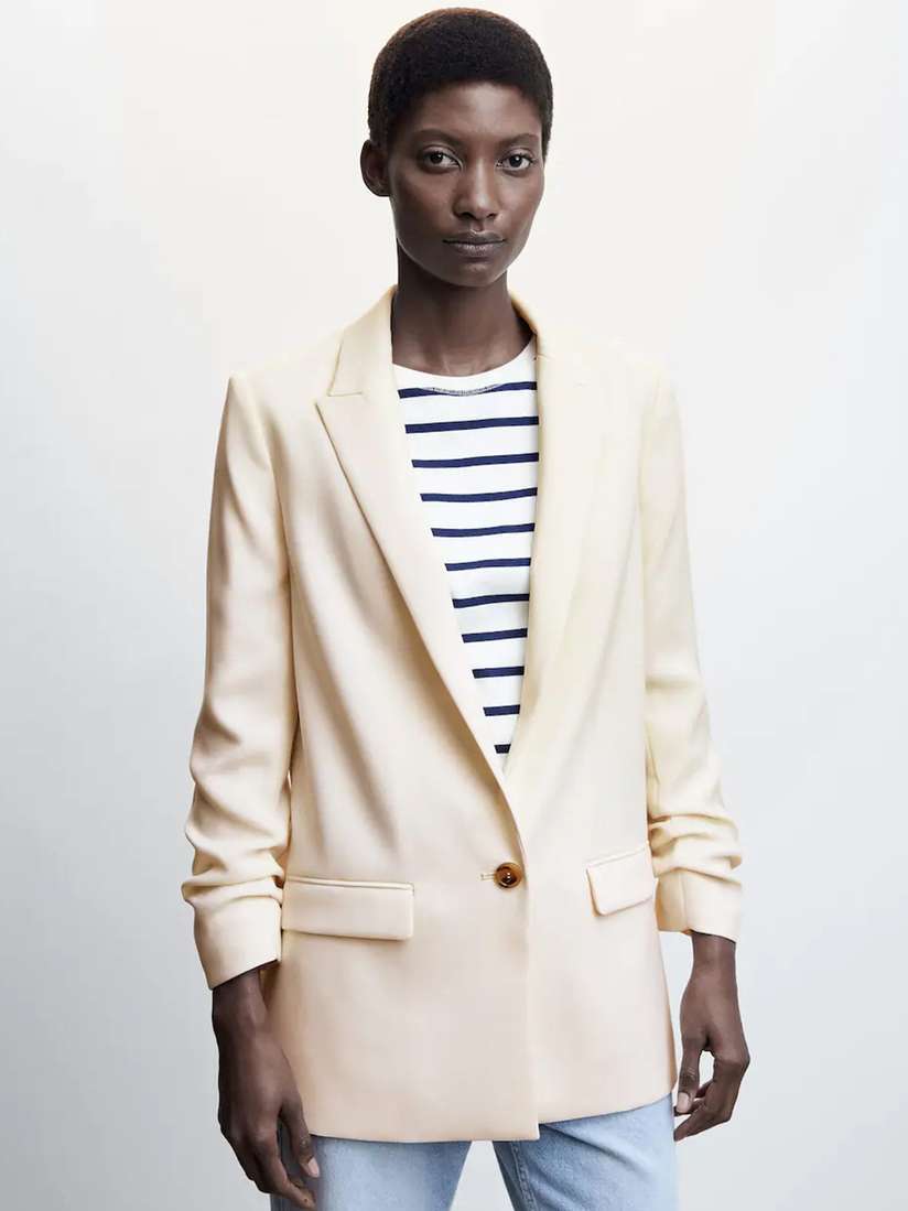 Buy MANGO Sustainable Notched Lapel Casual Single-Breasted Blazer