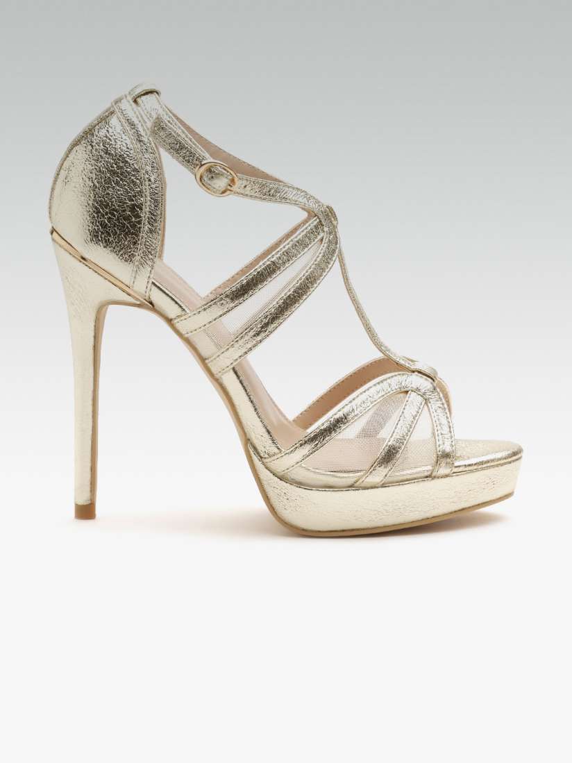 Buy DOROTHY PERKINS Women Gold Toned Solid Sandals Heels for Women 2230515 Myntra