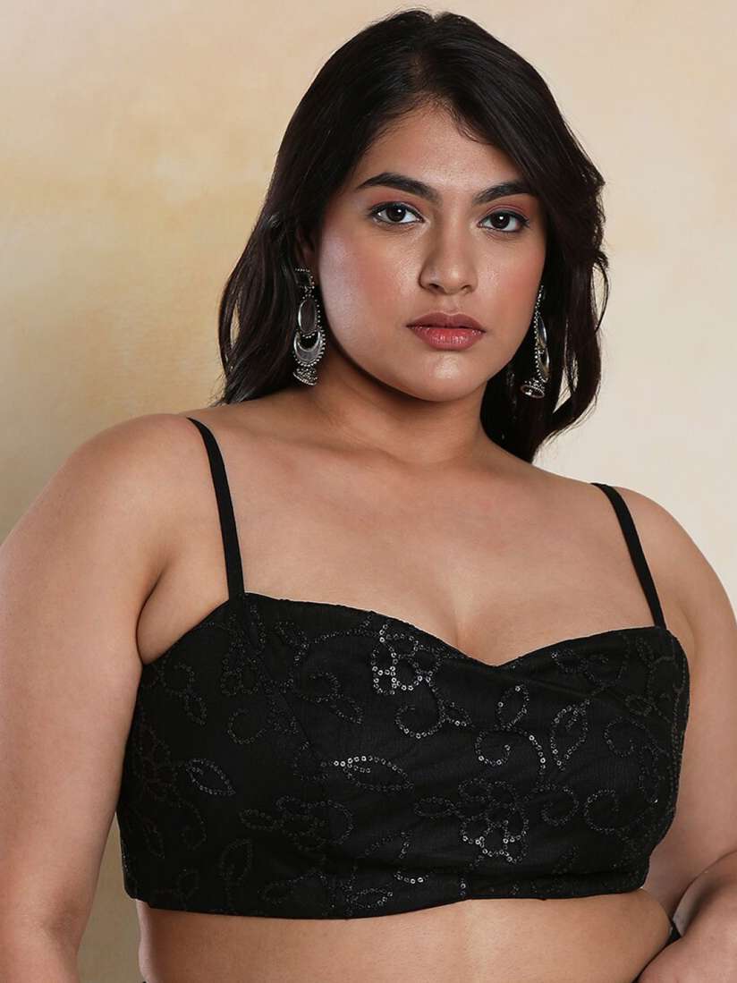 Buy SALWAR STUDIO Women Plus Size Net Readymade Saree Blouse Saree Blouse for Women 22305348 Myntra