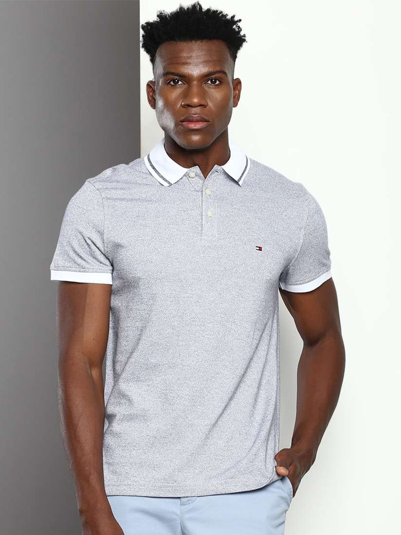 Buy Tommy Hilfiger Polo Collar Slim Fit Organic Cotton T shirt Tshirts for Men 22306994 Myntra