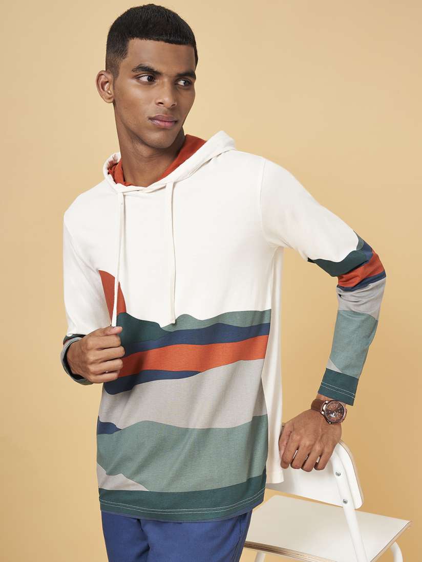 Buy Urban Ranger by pantaloons Men Colourblocked Hooded Cotton Sweatshirt Sweatshirts for Men 22307152 Myntra