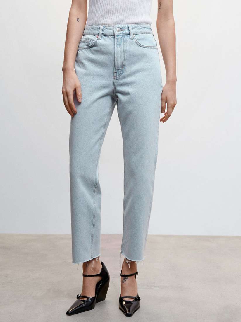 Buy MANGO Cotton Straight Fit High Rise Jeans Jeans for Women 22314660 Myntra