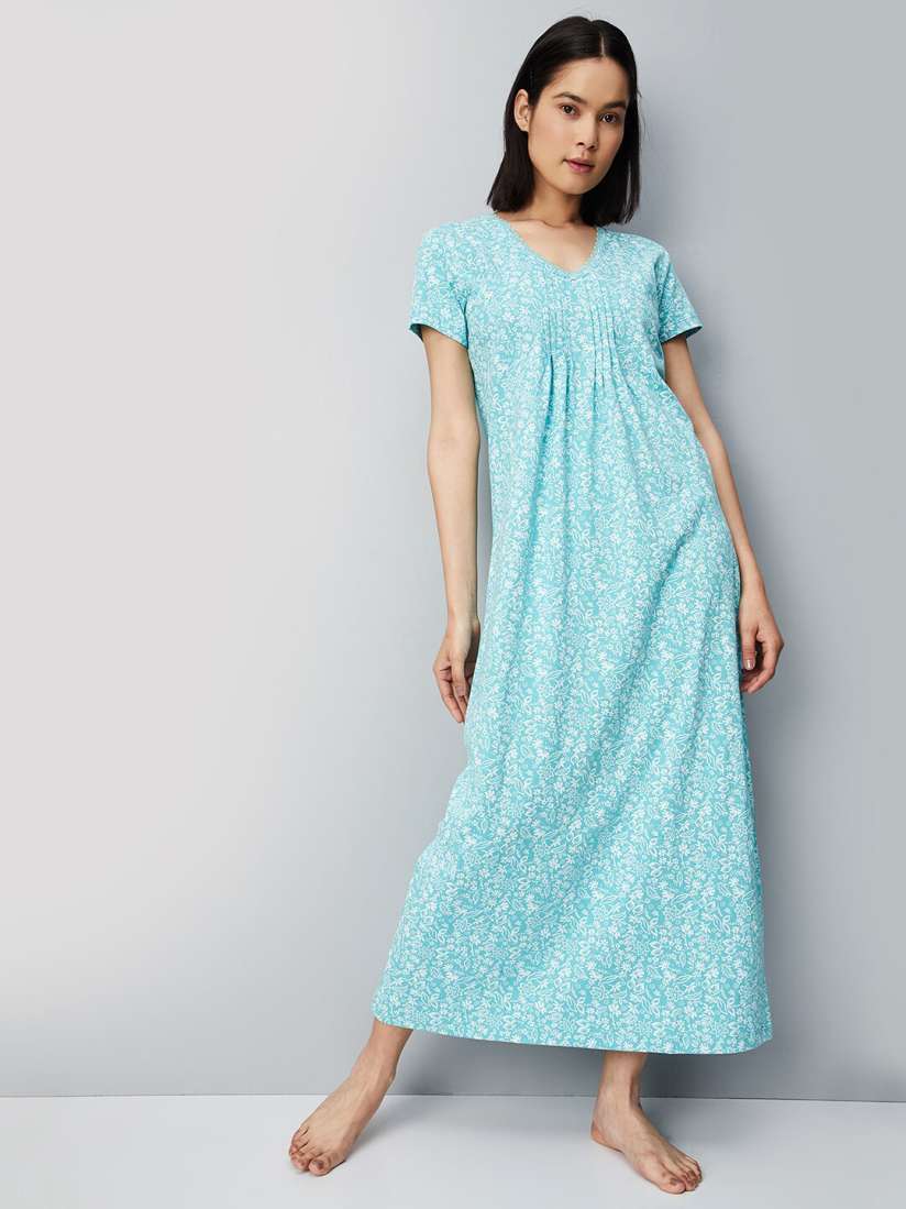 Buy max Women Floral Printed Pintuck Nightgown Nightdress for Women 22315228 Myntra