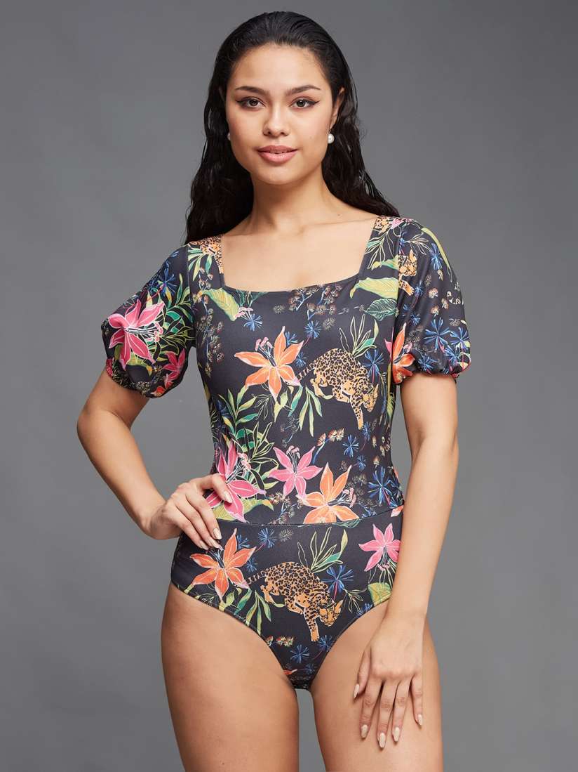 Floral print bodysuit shop