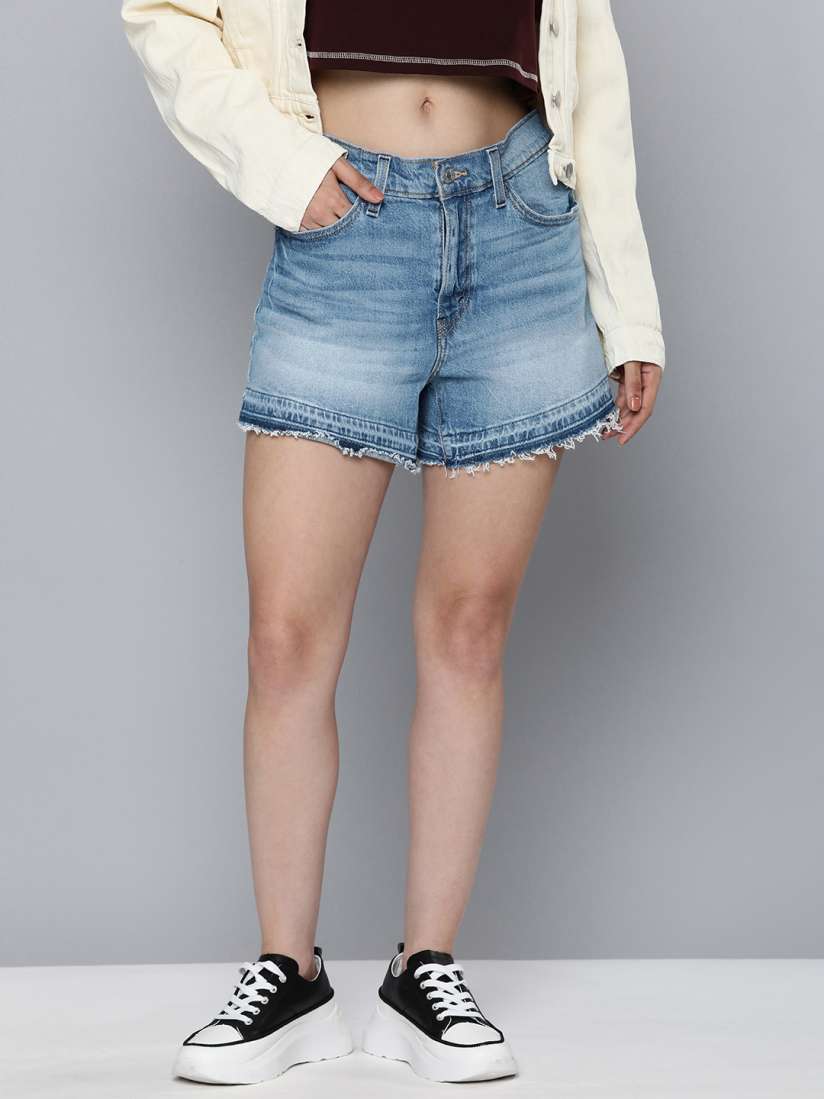 Buy Levis Women Denim Shorts With Frayed Hem Shorts for Women 22325712 Myntra