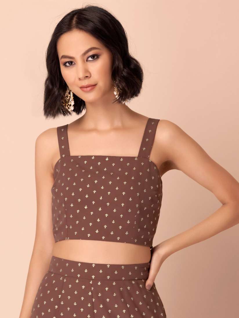Buy INDYA Ethnic Motif Printed Regular Crop Top Tops for Women 22327186 Myntra