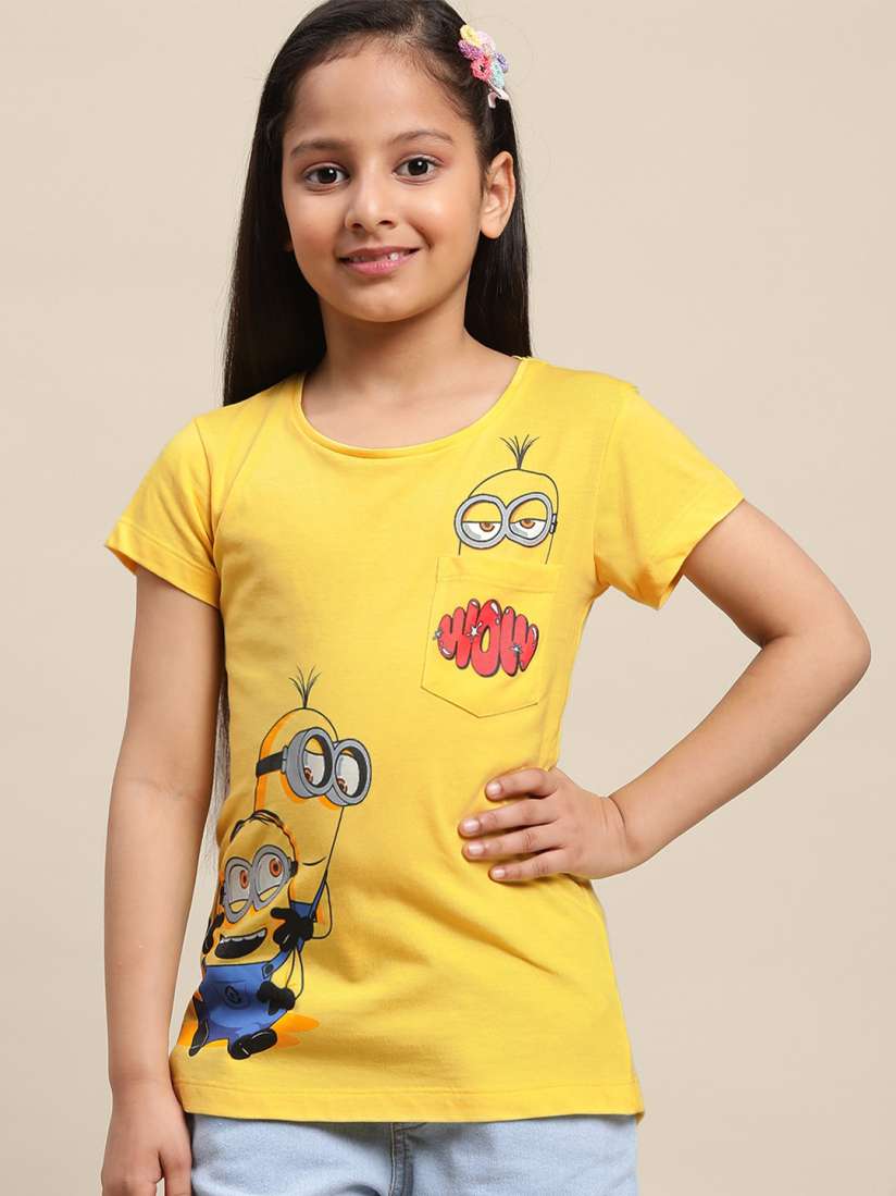 Buy Kids Ville Girls Minions Printed Cotton T Shirt Tshirts for Girls 22328278 Myntra