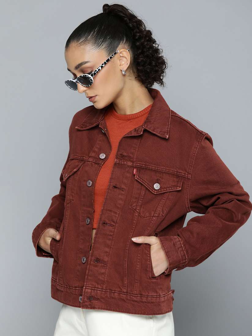 Buy Levis Women Pure Cotton Solid Spread Collar Denim Jacket Jackets for Women 22330934 Myntra