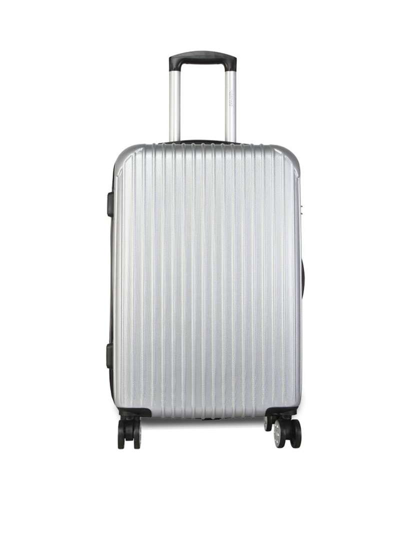 Buy Giordano Unisex Silver Toned Textured Medium Trolley Suitcase Trolley Bag for Unisex 2233635 Myntra