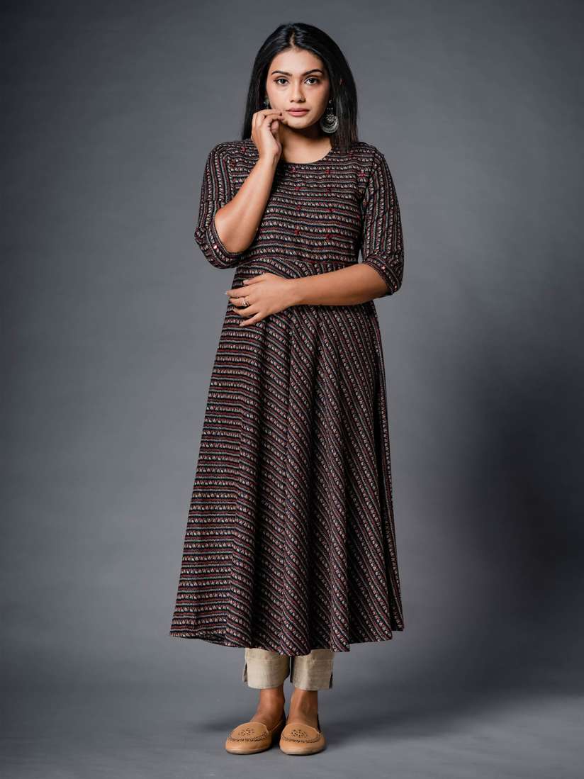 Buy Vismay Ethnic Motifs Printed Mirror Work Anarkali Kurta Kurtas for Women 22337254 Myntra