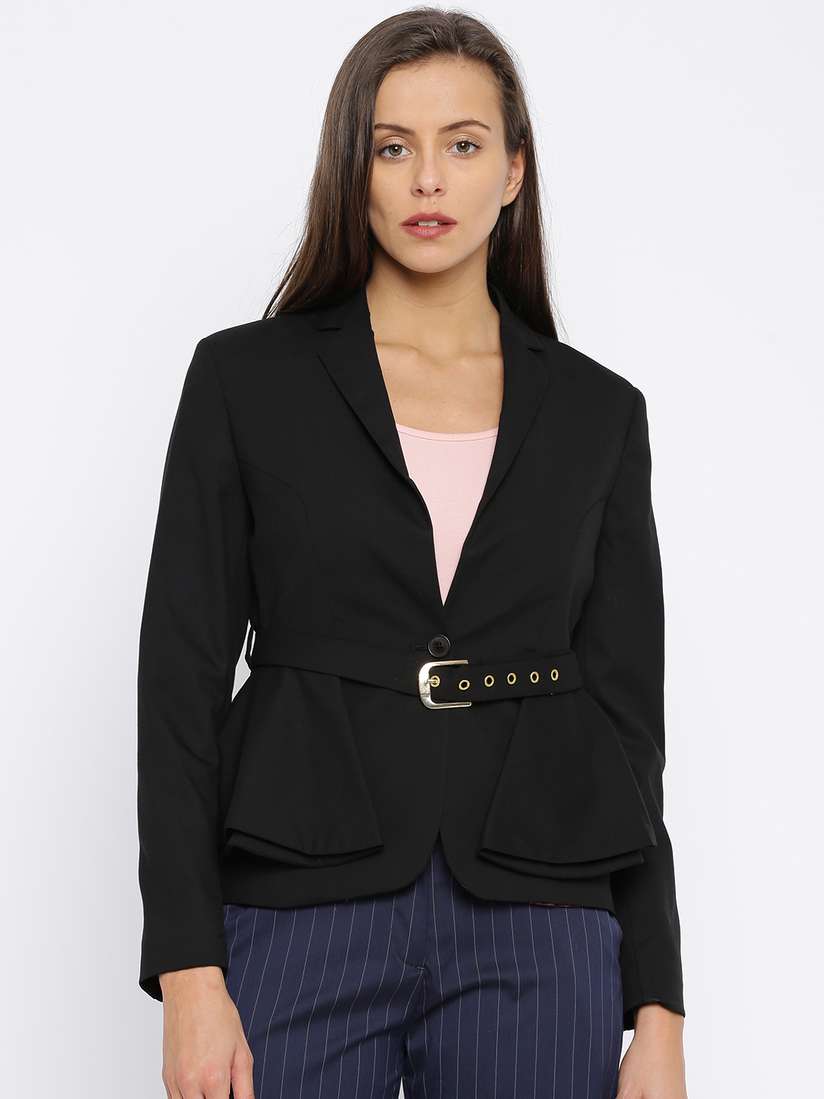 Formal Myntra Jackets And Blazers Park Avenue Woman Black