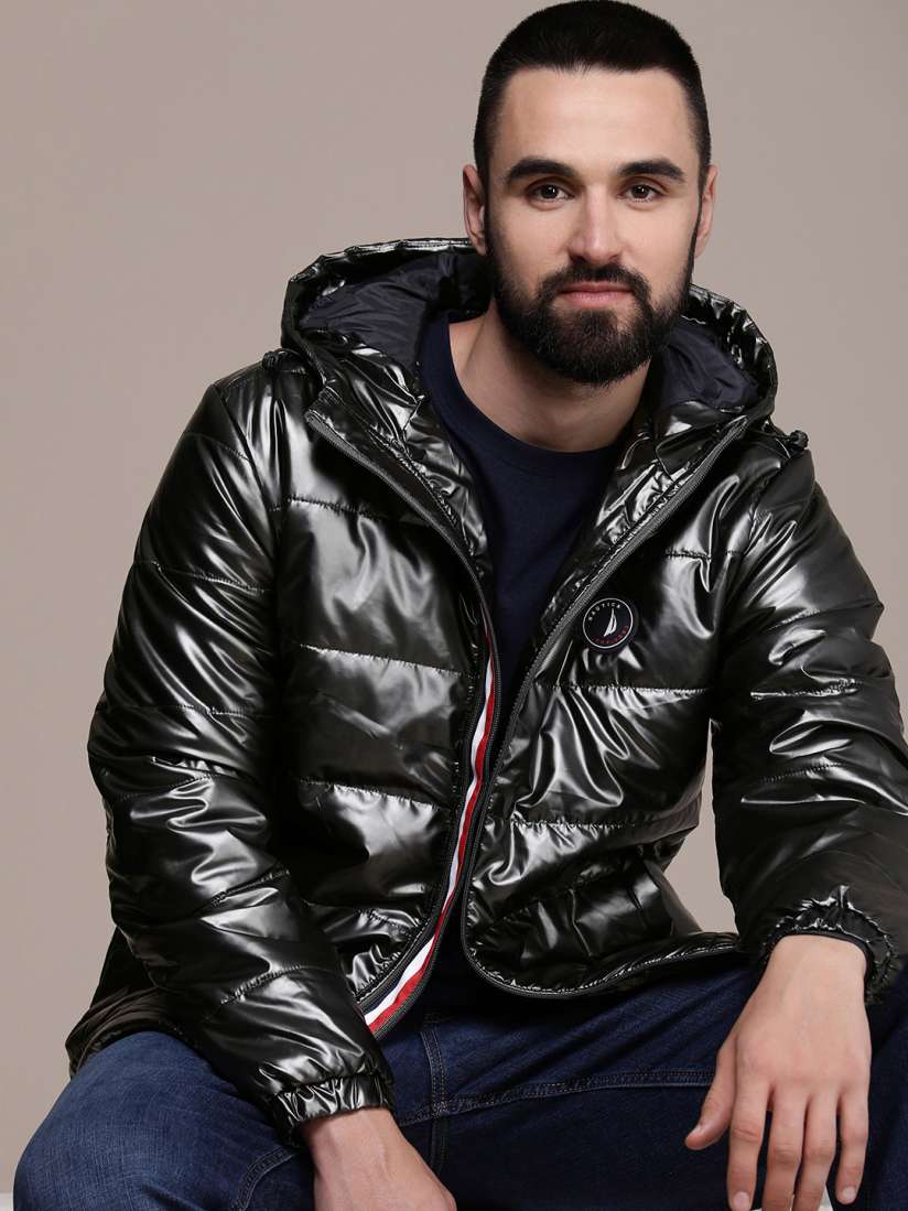 Nautica men's hooded puffer coat deals