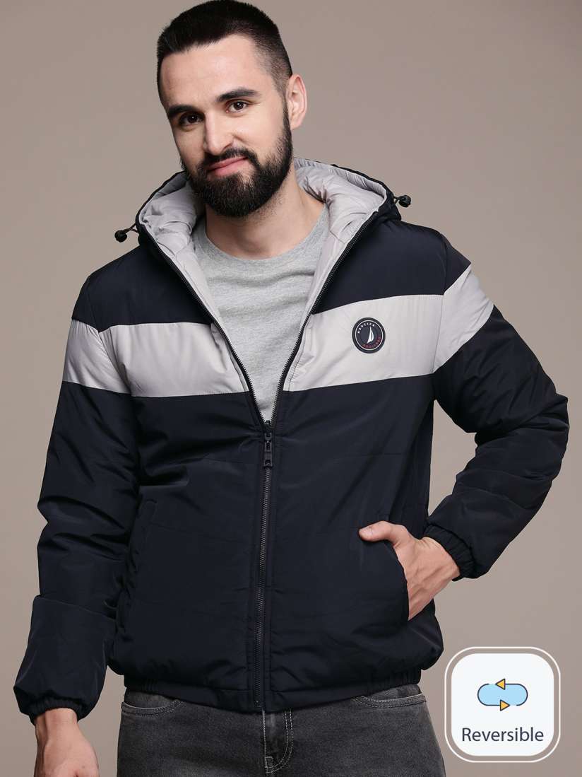 Nautica reversible padded jacket mens sales