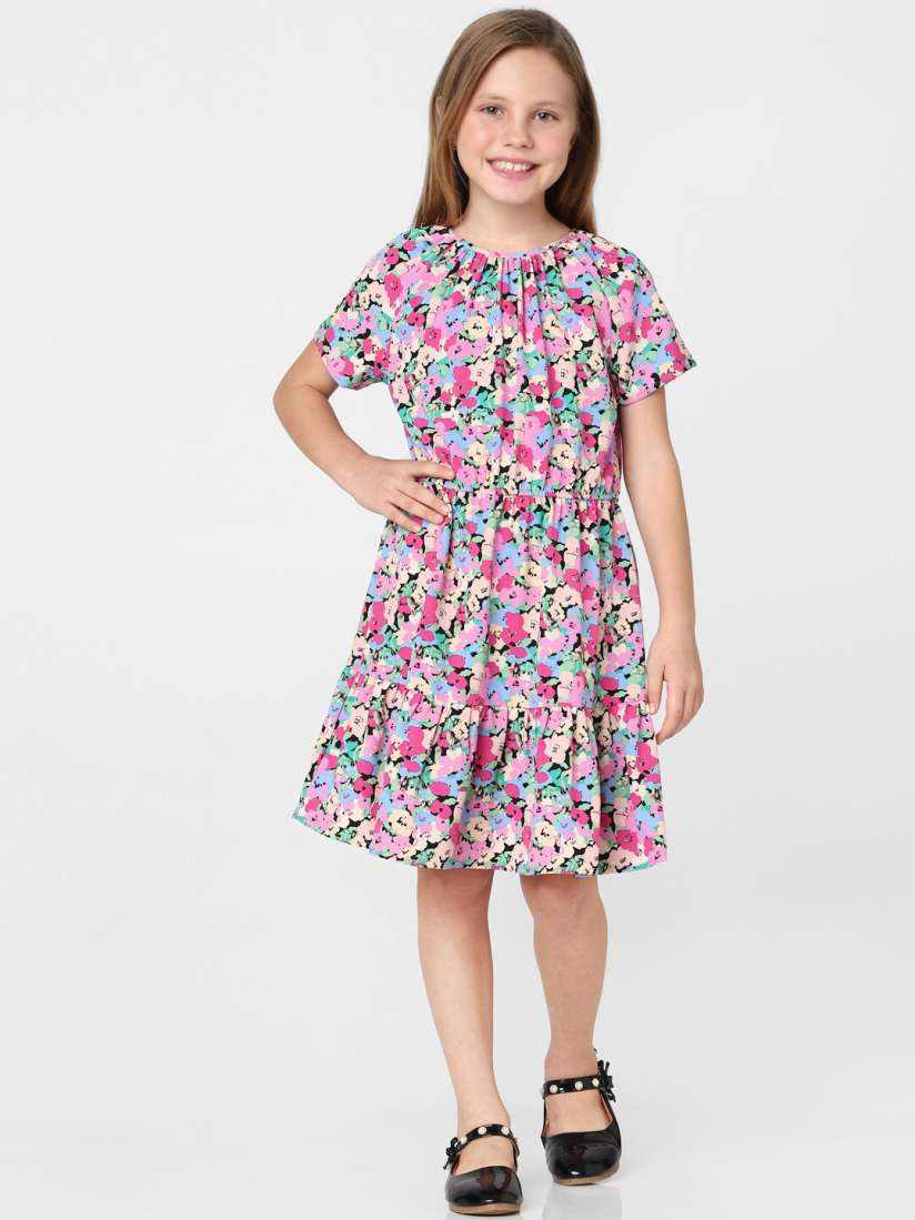 Buy KIDS ONLY Girls Floral Printed Fit Flare Midi Dress Dresses for Girls 22356900 Myntra