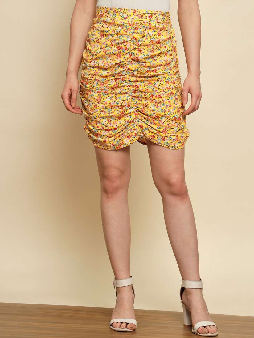 Floral ruched skirt top