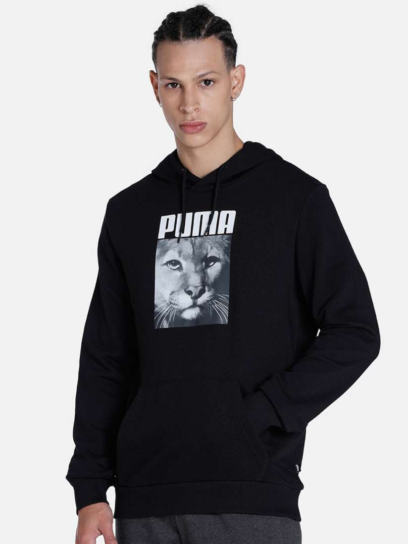 Buy Puma Men Cat Graphic Printed Cotton Hoodie Regular Fit Sweatshirt Sweatshirts for Men 22372720 Myntra