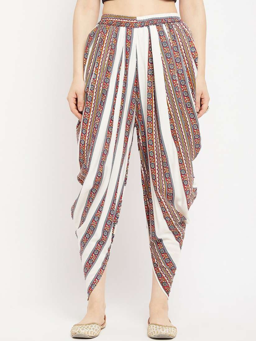 Buy TULIP 21 Striped Printed Cowl Dhoti Pants Dhotis for Women 22372994 Myntra