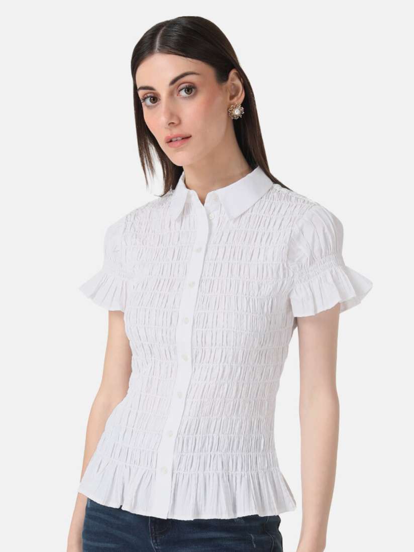 Buy Kazo Self Design Shirt Style Top Tops for Women 22373588 Myntra