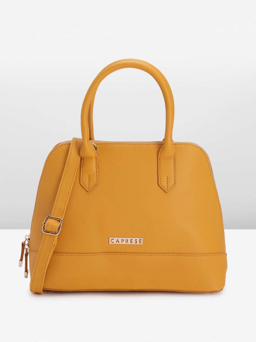 Buy Caprese Solid Leather Structured Handheld Bag Handbags for Women 22381290 Myntra
