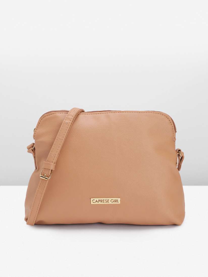 Buy Caprese Solid Leather Sling Bag Handbags for Women 22381334 Myntra