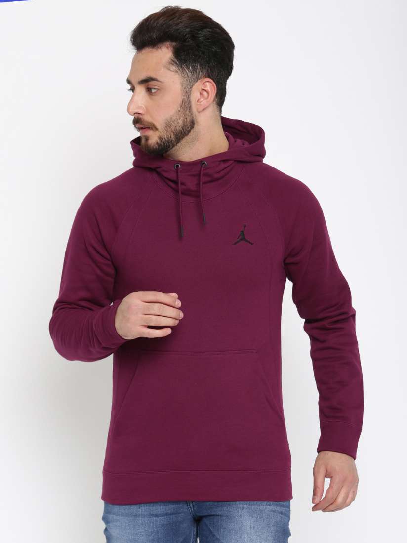 Buy Nike Air Jordan Men Burgundy Solid WINGS Hooded Sweatshirt Sweatshirts for Men 2239200 Myntra