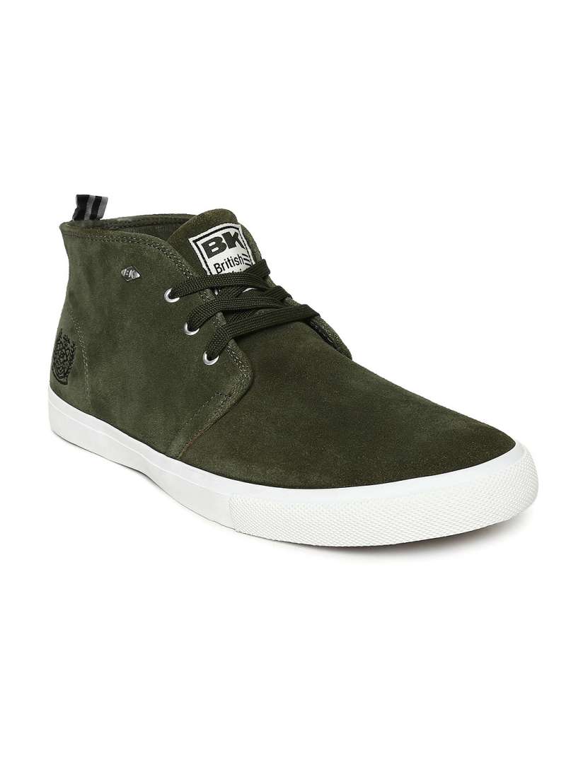 Buy BRITISH KNIGHTS Men Olive Green Solid Suede Mid Top Sneakers Casual Shoes for Men 2239472 Myntra