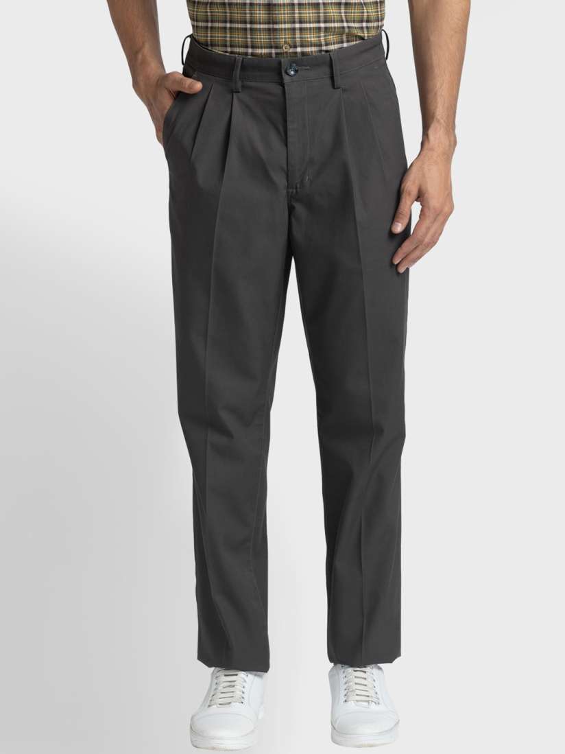 Color plus pleated trousers discount