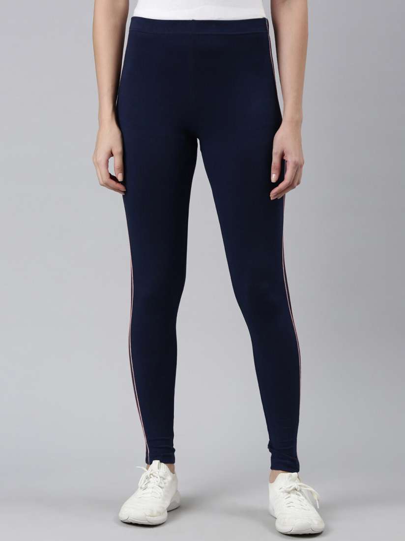 Buy Go Colors Ankle Length Slim Fit Striped Detail Active Leggings Leggings for Women 22408370 Myntra