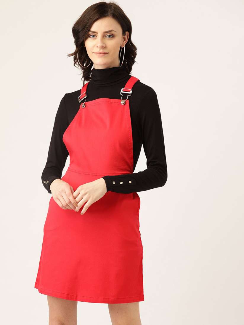 Buy urSense Above Knee Sleeveless Pinafore Dress Dresses for Women 22409828 Myntra