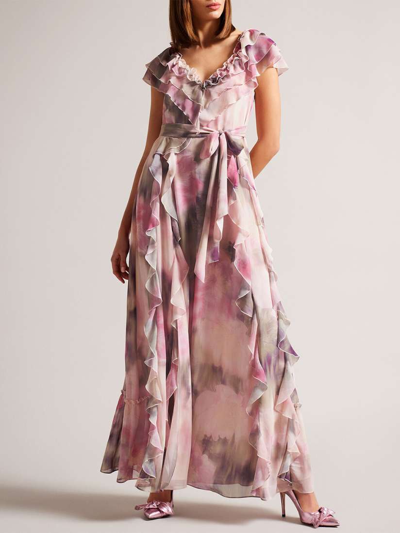 Buy Ted Baker Floral Printed Ruffled Belted V Neck Cotton Maxi Dress Dresses for Women 22415424 Myntra