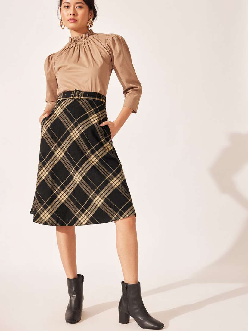 Buy The Label Life Pure Cotton Monochrome Flannel A Line Skirt Skirts for Women 22422498 Myntra
