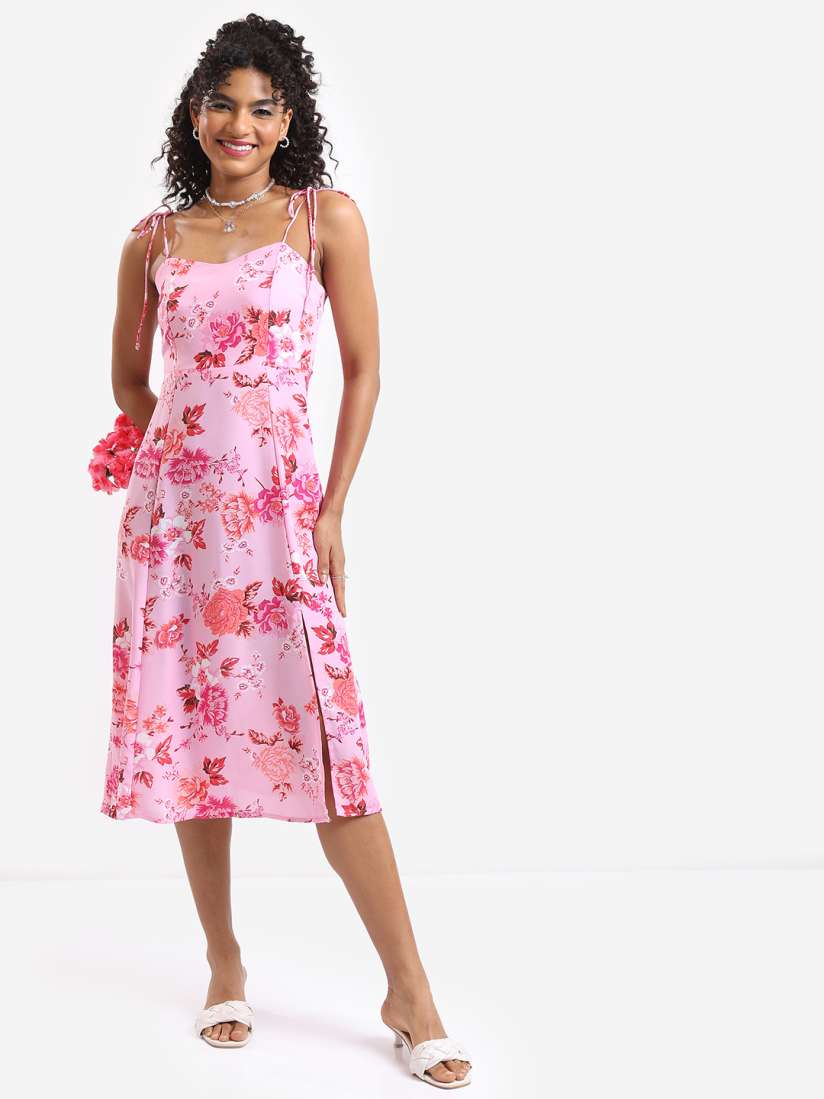 Buy Tokyo Talkies Floral Printed Fit Flare Midi Dress Dresses for Women 22427508 Myntra